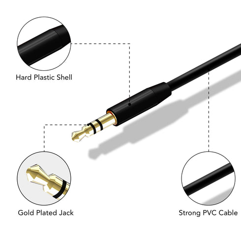 Aux Cable Audio Adapter MP3 Earphone Extension Lead 3.5mm Male - TradeNRG UK